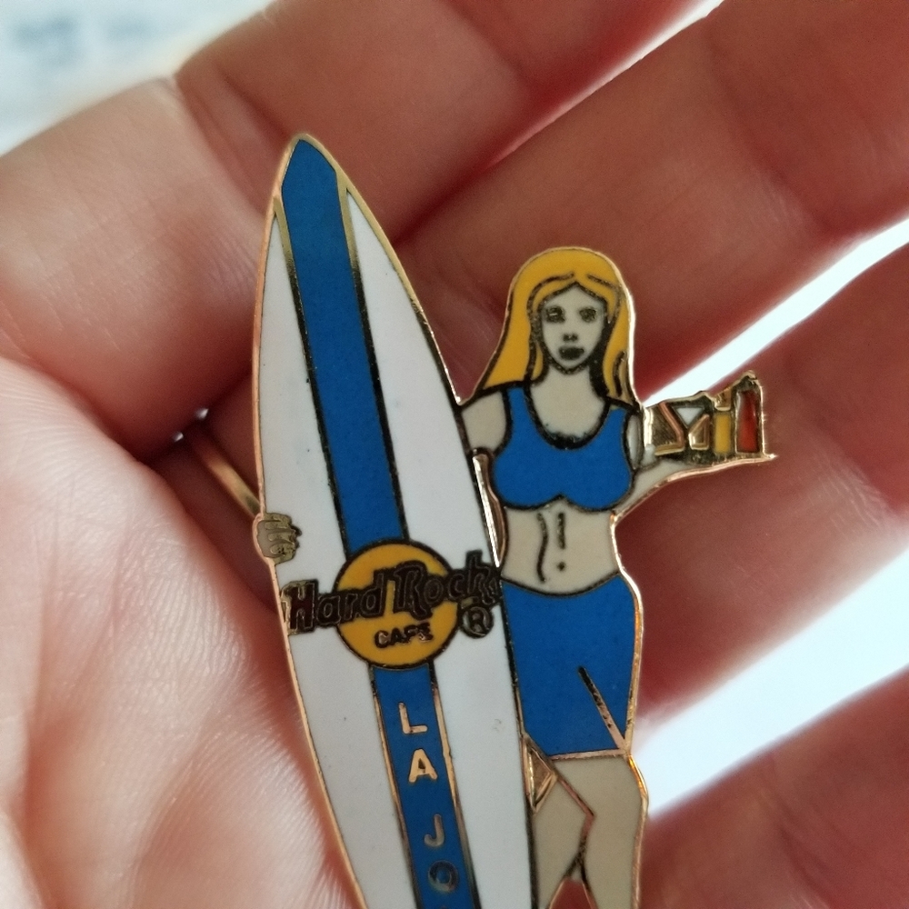 Hard Rock Cafe pin La Jolla Surfer Girl waitress with blonde hair - Picture 3 of 9